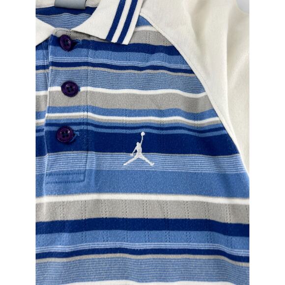 Vintage Air Jordan Shirt Mens Small Blue White Polo Golf Preppy Short Sleeve - Picture 3 of 8